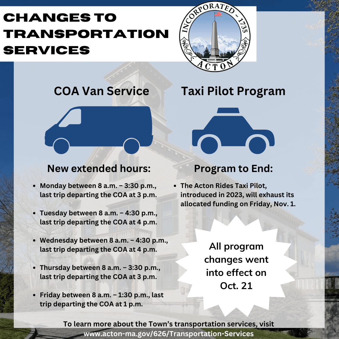 Acton Transportation Services end of taxi pilot