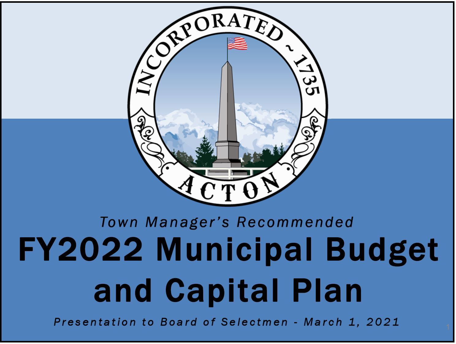 TM Budget Presentation Cover
