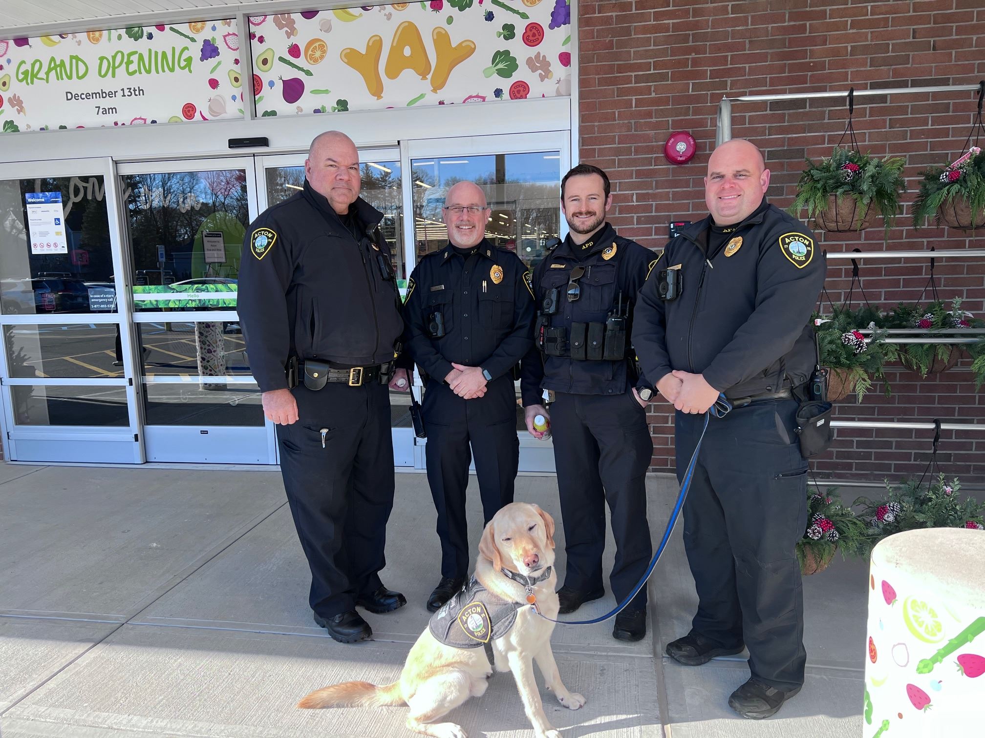 Acton Police Officers and Zane at the Grand Opening Celebration!